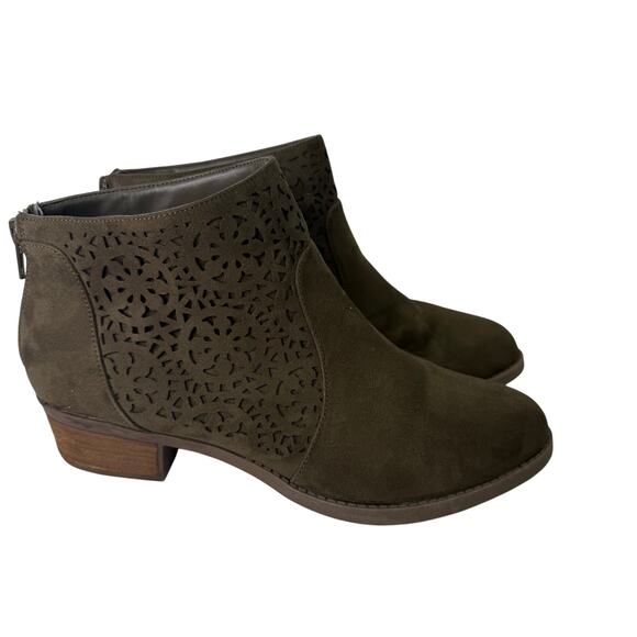 Carlos Santana Boots sz 8.5 Olive Green Embroidered #M523 - Picture 4 of 7